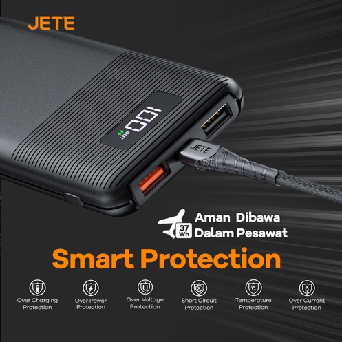 Power Bank 10000 MaH  Powerbank  Quick Charge 3.0 PD 18W JETE A9 - Garansi 2 Tahun