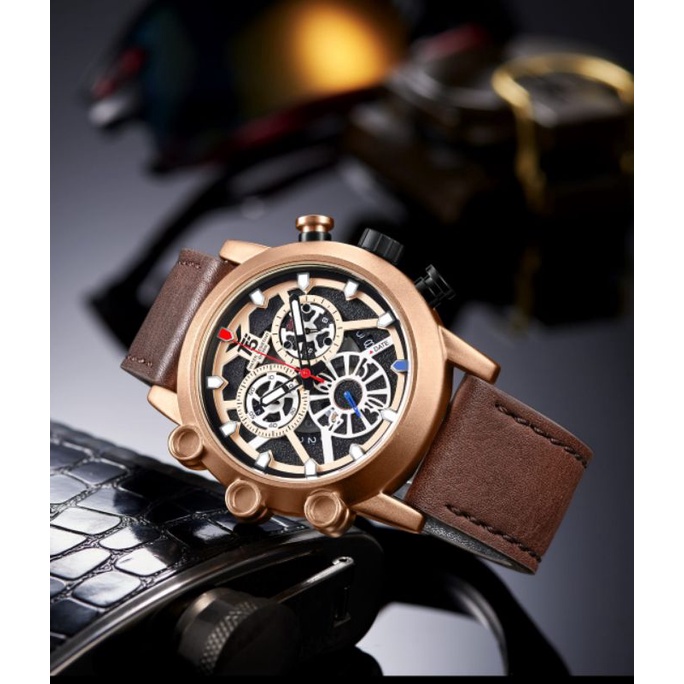 FREE 1 GIFT !! Jam Tangan Pria T5 H3759 3759 Original Leather Chrono Watch