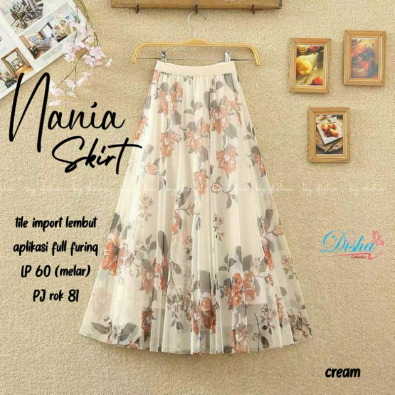 Rok Wanita Kekinian Rok Cantik Nania Skirt By Disha Rok Maxy Asli Cantik Best Seller Model Kekinian-2