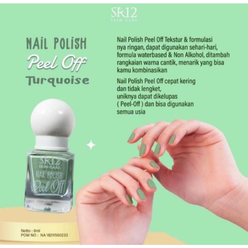 KUTEK HALAL SR12 NAIL POLISH Peel Off SR 12 HERBAL SKINCARE BPOM AMAN MUDAH DIKELUPAS BPOM