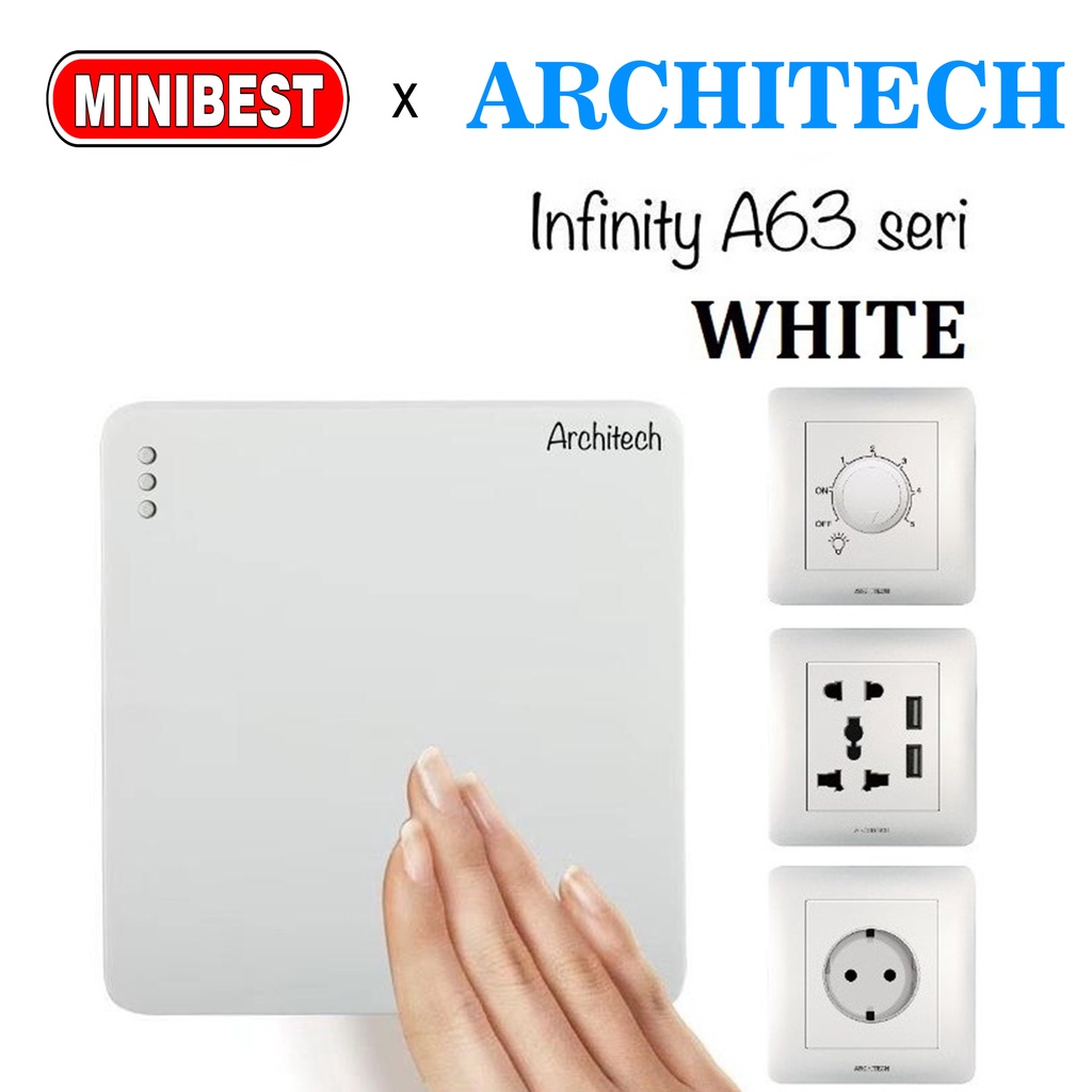 [MB] SAKLAR ARCHTECH INFINITY WHITE A63 ARCHITECH  / STOP KONTAK  / SAKELAR / SAKLAR RUMAH