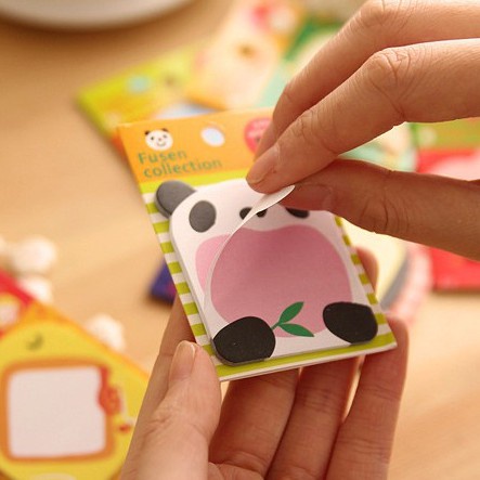 MurmerOfficial R457 Sticky Notes Memo Sticky Notes Zoo Animal Buku Catatan Kecil Mini Book Karakter Lucu