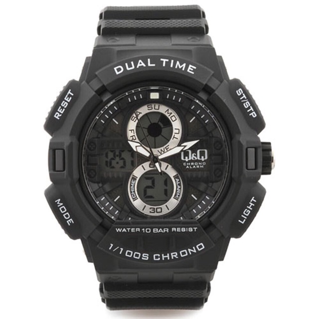 Jam Tangan Pria Dual Time QQ QnQ Q&amp;Q GW81 Original