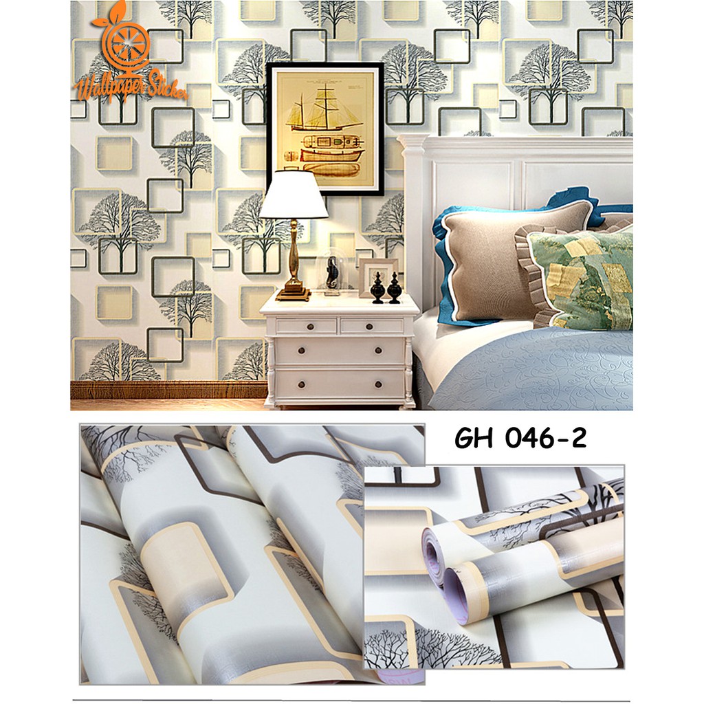 Wallpaper dinding Dekorasi dinding rumah Wall stiker dinding wallpaper Stiker tembok motif kayu GH052