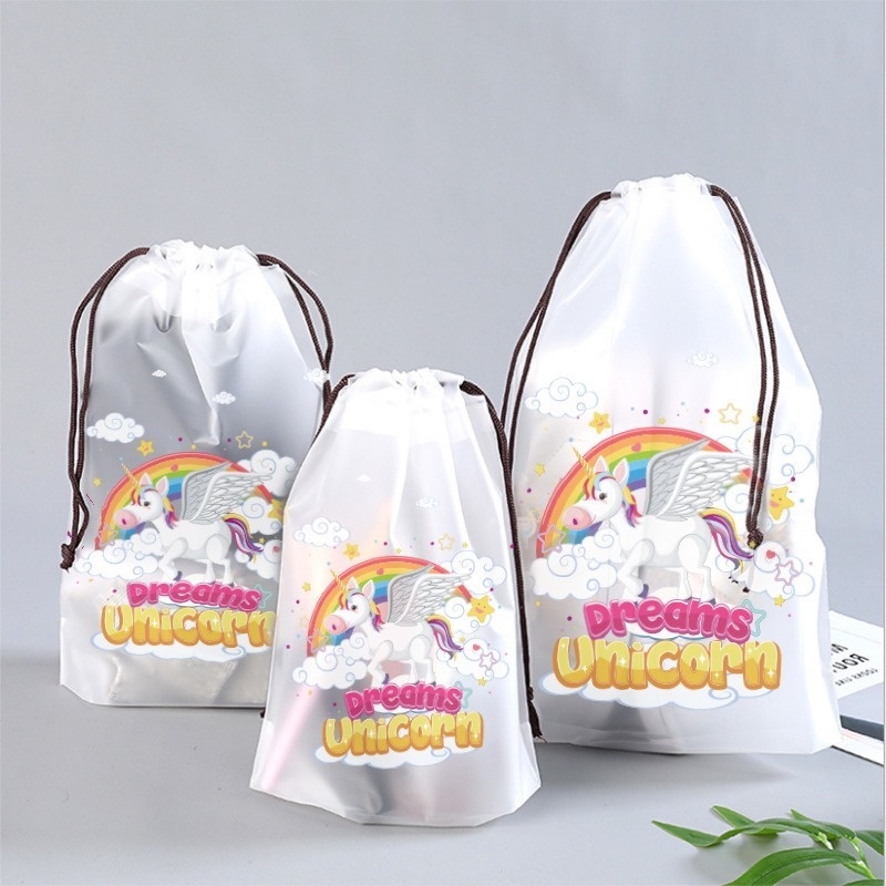 We Flower S/M/L Portabel Lucu Kartun PVC Tas Penyimpanan Serut Kantong Tahan Air Untuk Alat Tulis Perjalanan Rumah Aksesoris Perhiasan Organizer Bags