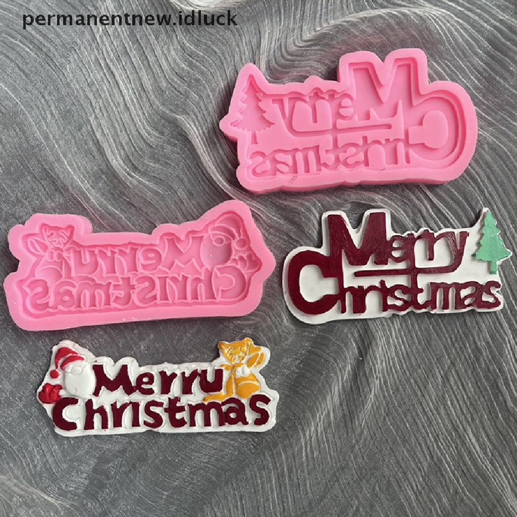 1 Pc Cetakan Kue / Coklat Bahan Silikon Desain Alfabet Natal