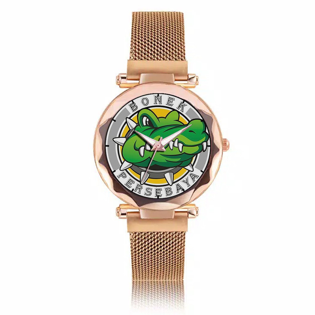 Jam Tangan Wanita Custom - Bonita PERSEBAYA MOTIF 2 Free Box &amp; Batre Cadangan