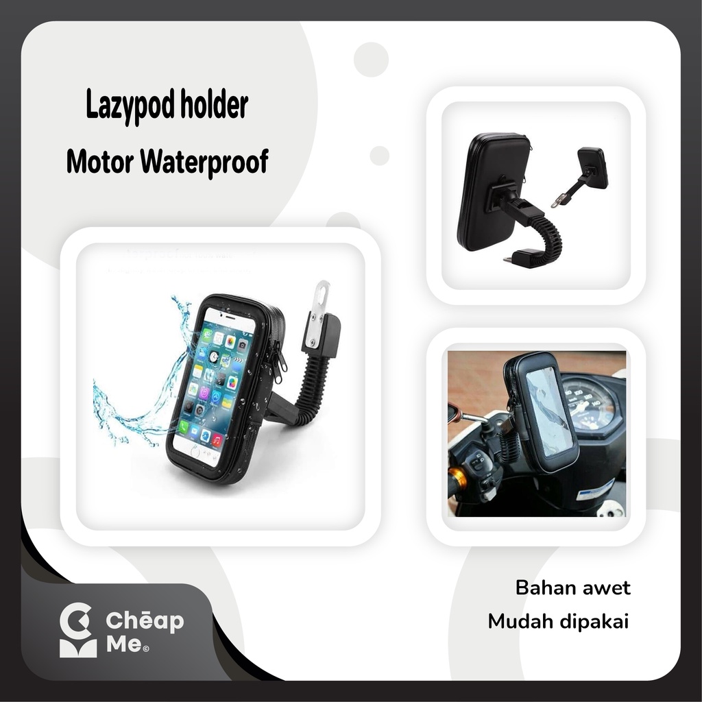 Dudukan Hp Motor / Holder Motor Waterproof / Lazypod Motor Waterproof