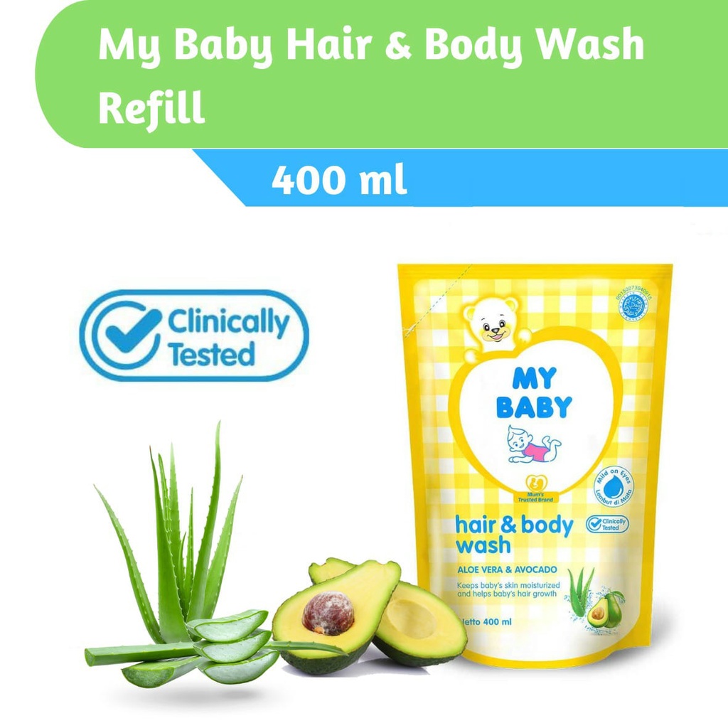 My Baby Hair &amp; Body Wash Botol 200ml / Refill 400ml | Sabun Mandi Anak