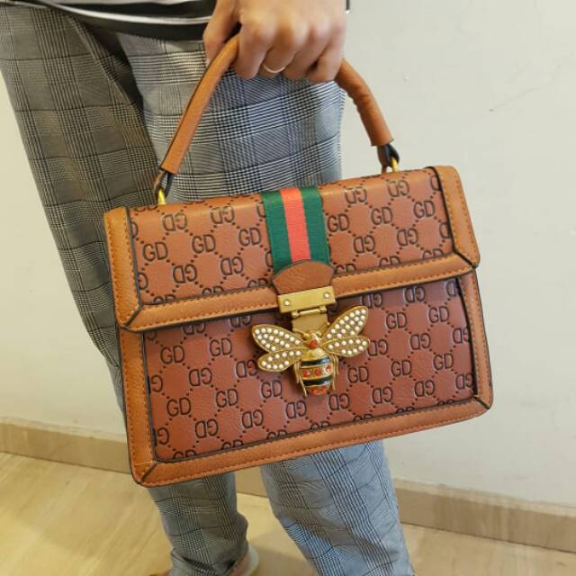 Diskon! Handbag Wanita Tas Fashion Batam Hand Bag Import Motif Embos Tebal 9852