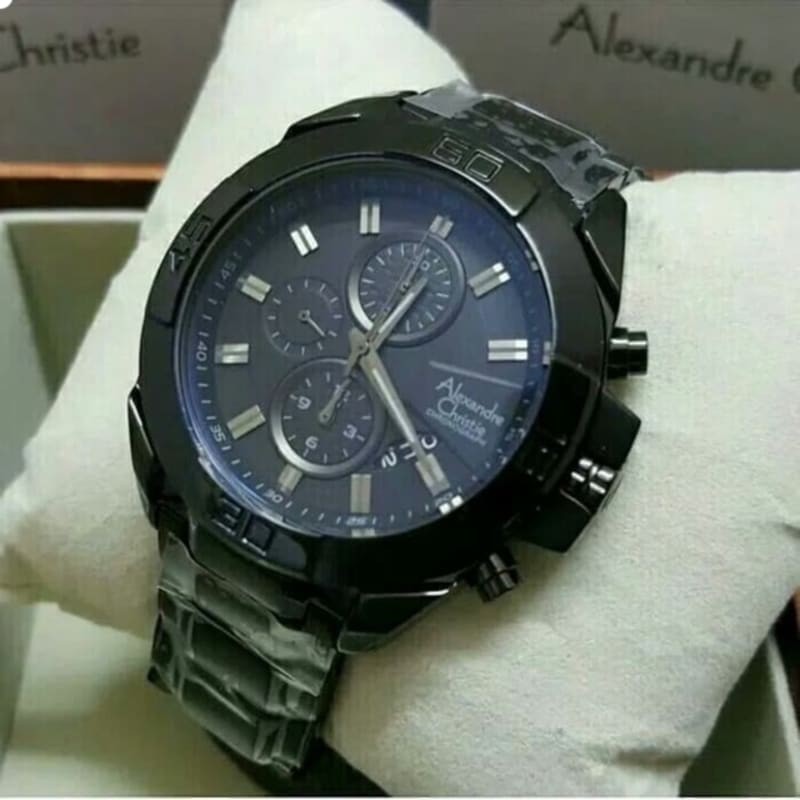 Jam Tangan Pria Alexandre Christie 6224 Black / Alexander Christie Pria AC 6224 Original