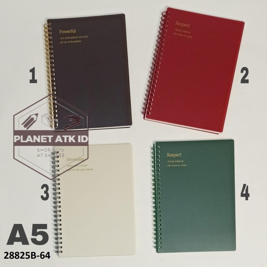 

Notebook Spiral A5-80Lbr/Buku Spiral/Catatan/Ring Book/Diary/Notes