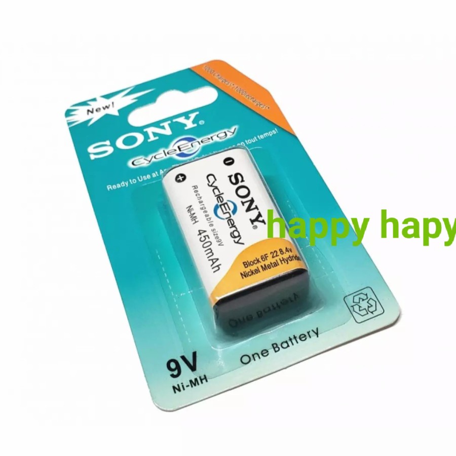 batre cas SONY 9V 450mAh Ni-MH batre dapat di isi ulang batre kotak 9v