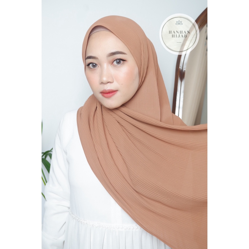 PLEATED SHAWL / PASHMINA FULL PLISKET-Cappucino