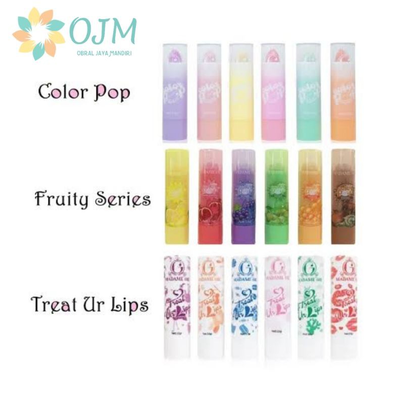 MADAME GIE Color Pop  Fruity Series  Treat Ur Lips Series Lip Balm 3.5gr BPOM lipbalm