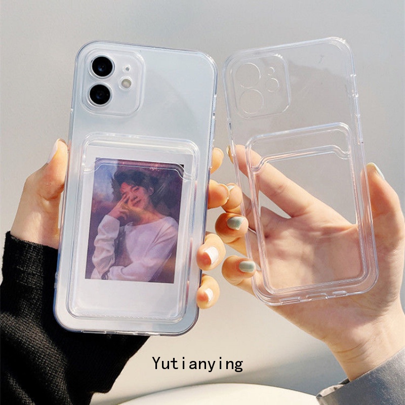 Clear Case for Huawei P40 Pro Y7 Y9 Prime 2019 Y7P Honor 10 9X Pro 10X Lite Mate 40 Pro P Smart 2021 Y7A Y9S Card Credit Slot Phone Camera Protector Anti-Fall Back Cover