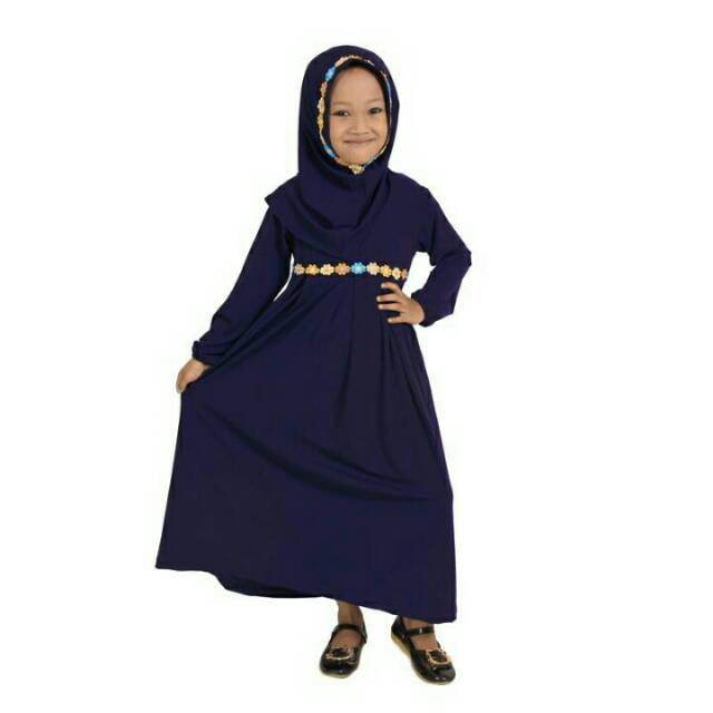 BAJU MUSLIM GAMIS ANAK PEREMPUAN -Navy
