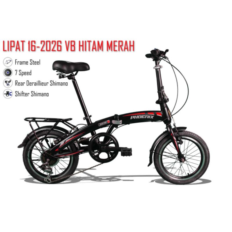 Sepeda Lipat 16 inch Merk Phoenix 2026 VB