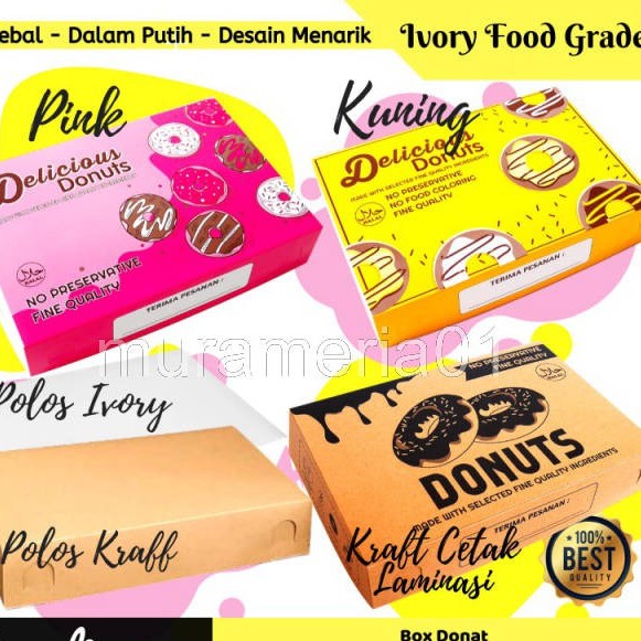 

murameria01 - Box Donat, Dus Donat, Kemasan Donat, Kotak donat,, Kotak Donat Ivory FoodGrade