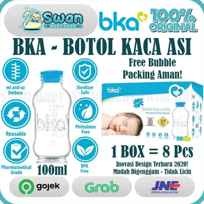 BKA Breastmilk Glass Bottle 100ml Isi 8