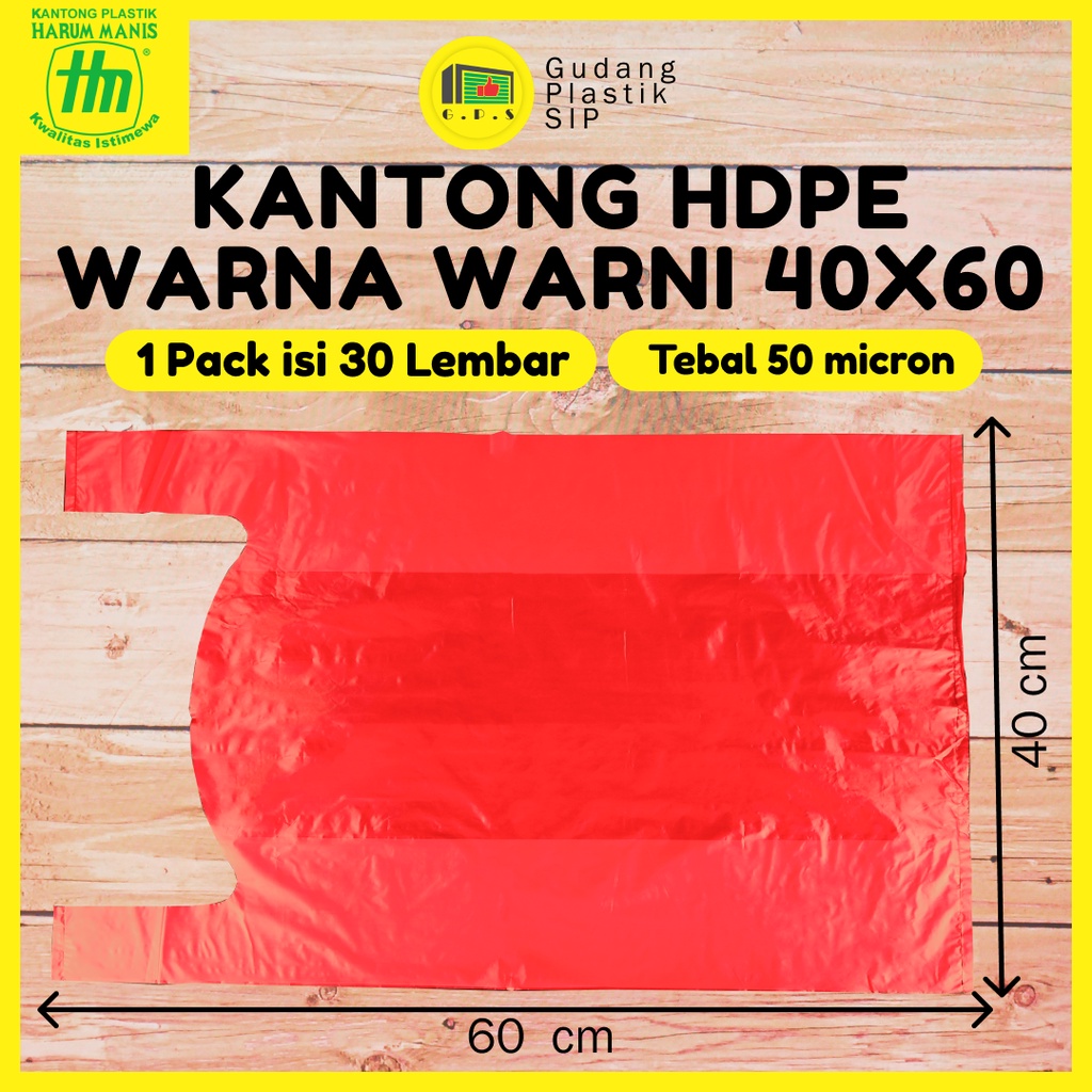 Kantong Plastik Kresek Warna-Warni Tebal UK 40X60 HDPE