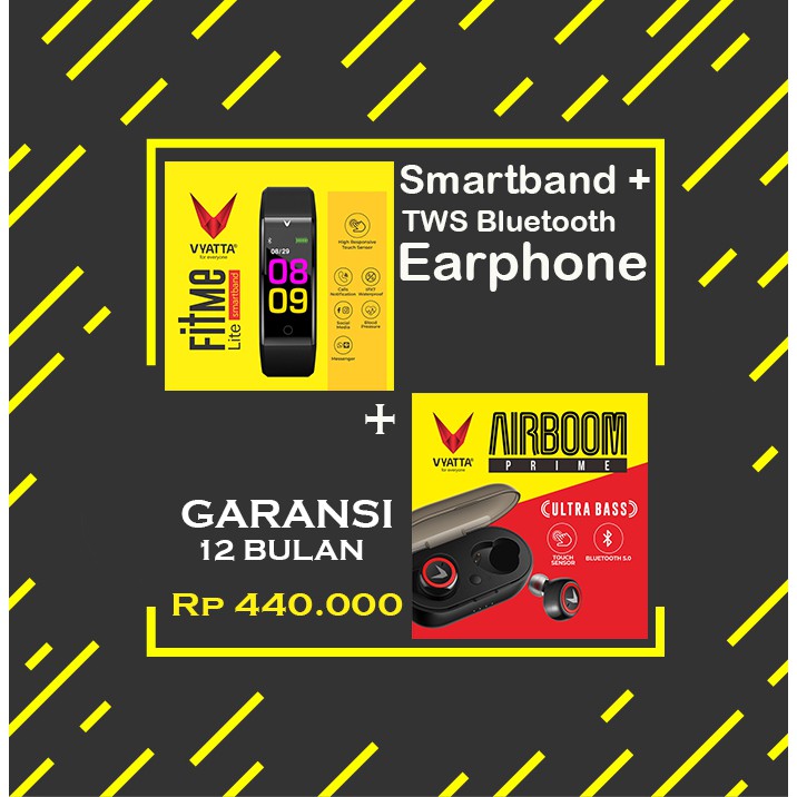 Smartband vyatta Fitme Lite + Earphone vyatta TWS ultra bass
