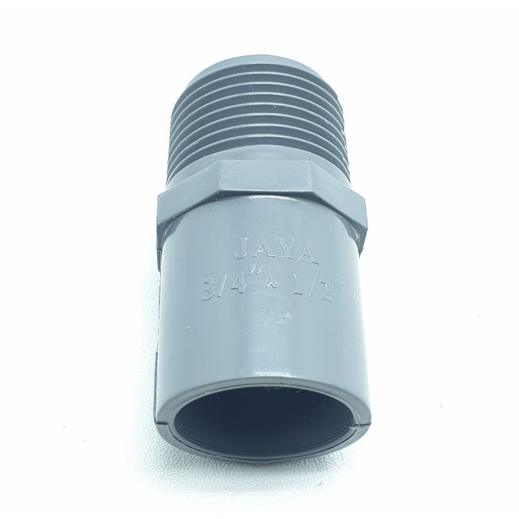 Jaya ORI Valve Socket 3/4&quot; x 1/2&quot; TS PVC / Sock Drat Luar 3/4&quot; x 1/2&quot; / Sok Drat Luar