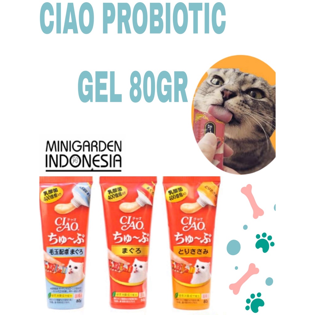 CIAO PROBIOTIC GEL 80gr snack kucing vitamin kucing hairball control suplemen