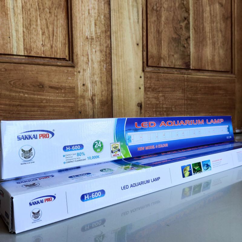 Lampu Led Aquarium SAKKAI PRO H-600 RGBW 24watt Led 6 Baris Aquarium 60-80cm Aquascape Lampu Gantung Lampu Atas