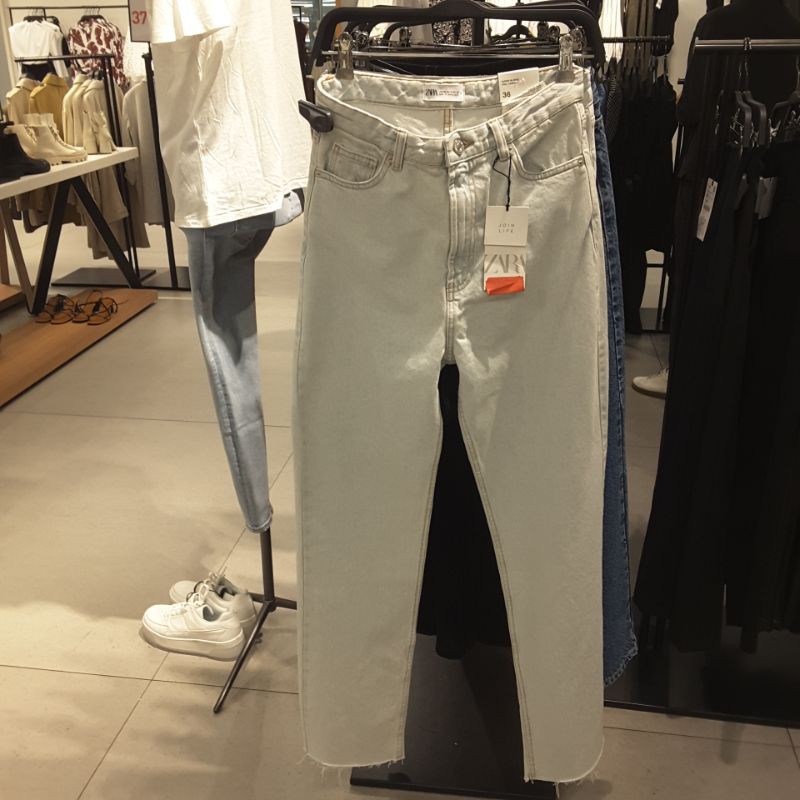 ZARA ORIGINAL ASLI 100% CELANA RIPPED JEANS Panjang DENIM WANITA ANKLE PANTS SALE 80% TERMURAH