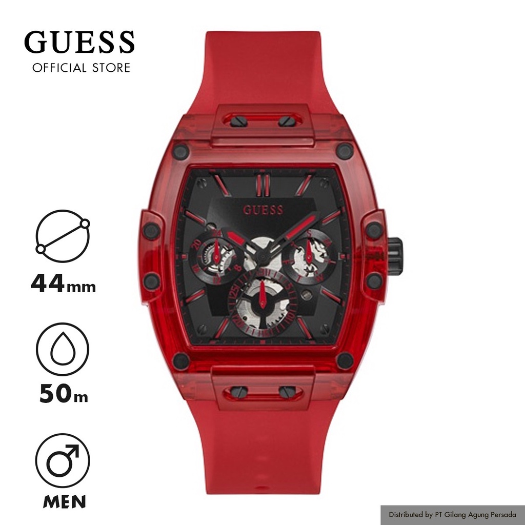Jam Tangan Guess Pria Original Polycarbonate - PHOENIX - Red - GW0203G5