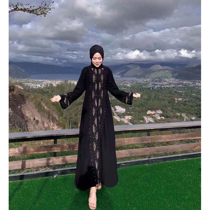 GALLERY ABAYA ( COD ) EXCLUSIVE ABAYA HITAM GAMIS SYAR'I GESER KANAN UNTUK LIAT FOTO LAINNYA