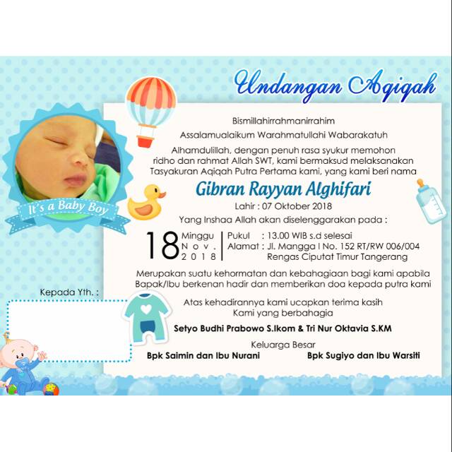 92 Contoh Undangan Aqiqah Bagus Gratis Terbaik