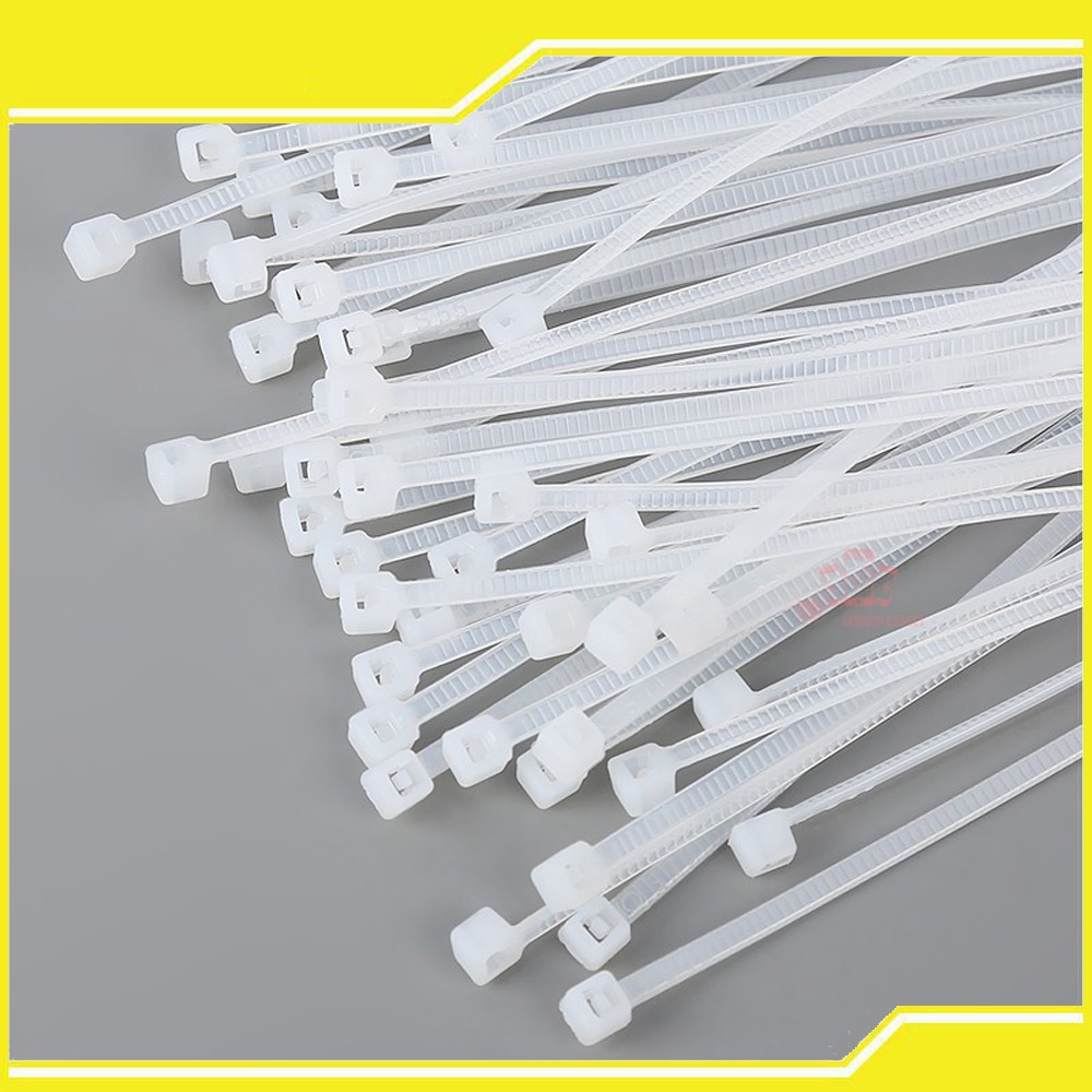 Kabel Tis Tali Kabel Ties 100 MM 10 CM /  150MM 15CM / 200 MM 20 CM 1 Bungkus Isi 100 Pcs Cable Tie Tali Pengikat Plastik Tali Ties Tali Kabel Tis Tali Pengikat Kabel