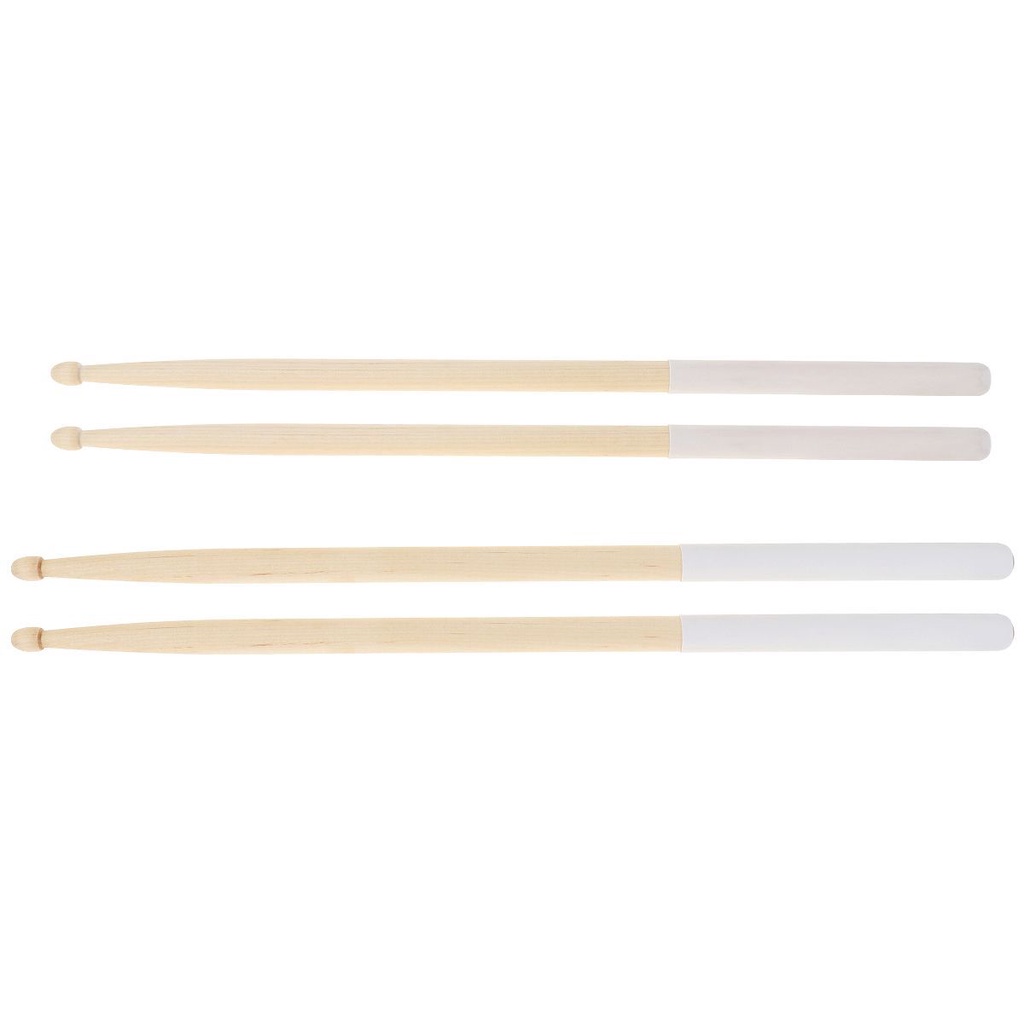 1 Pasang Stik Drum Kayu Maple 5A / 7A 2 Ukuran Dengan Gagang Karet Anti slip