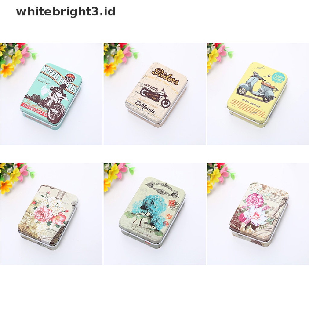 (whitebright3.id) Kotak Kaleng Penyimpanan Perhiasan / Permen / Koin Motif Kartun