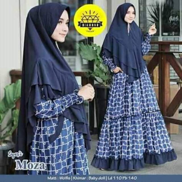 Syar'i moza/gamis syar'i set/gamis set khimar