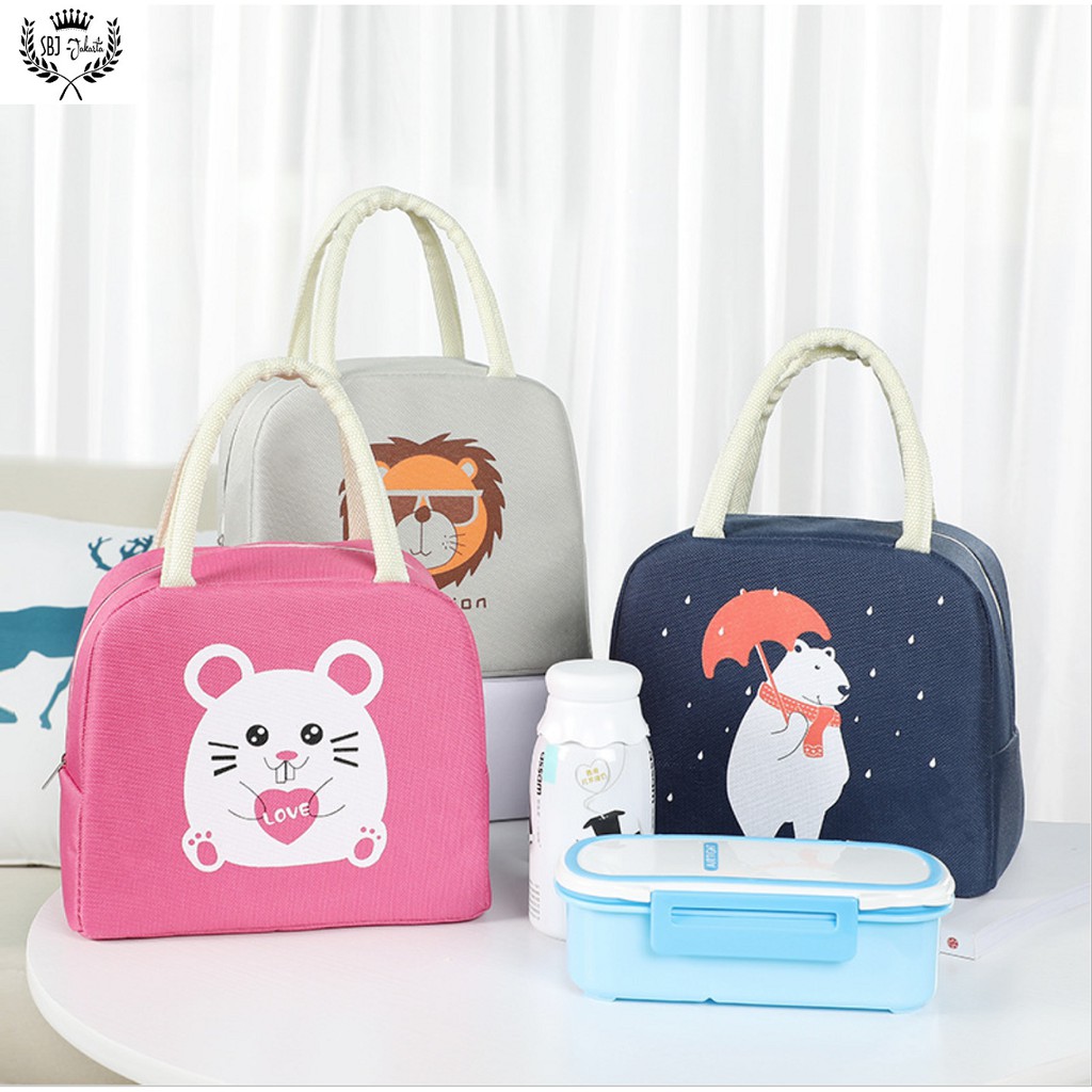 TAS BEKAL INSULATED LUNCH BAG RANTANG TAHAN PANAS DINGIN FUNNY ANIMAL