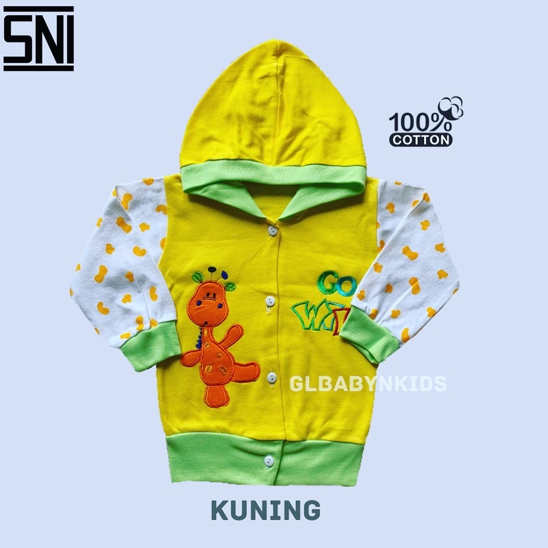 Jaket Hoodie Bayi Baby Bordir Jerapah Warna Katun