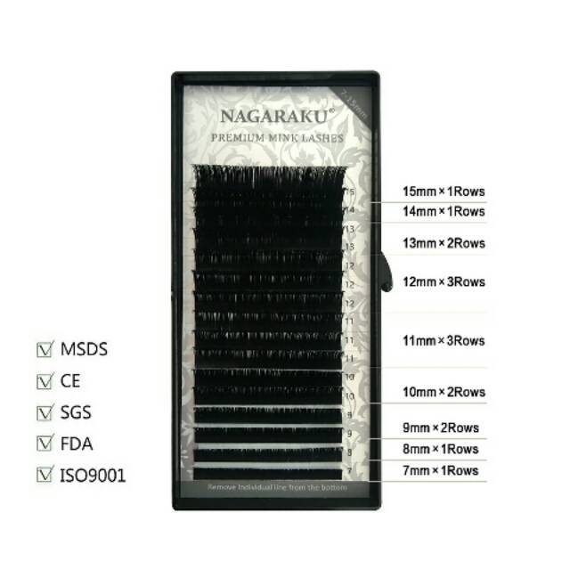Bulumata Nagaraku mix size/ Bulumata Mix Size Eyelash Extension