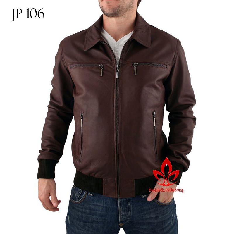 (COD) Jaket Kulit Super Imitasi Pria Premium Kulit Sintetis - JP 106