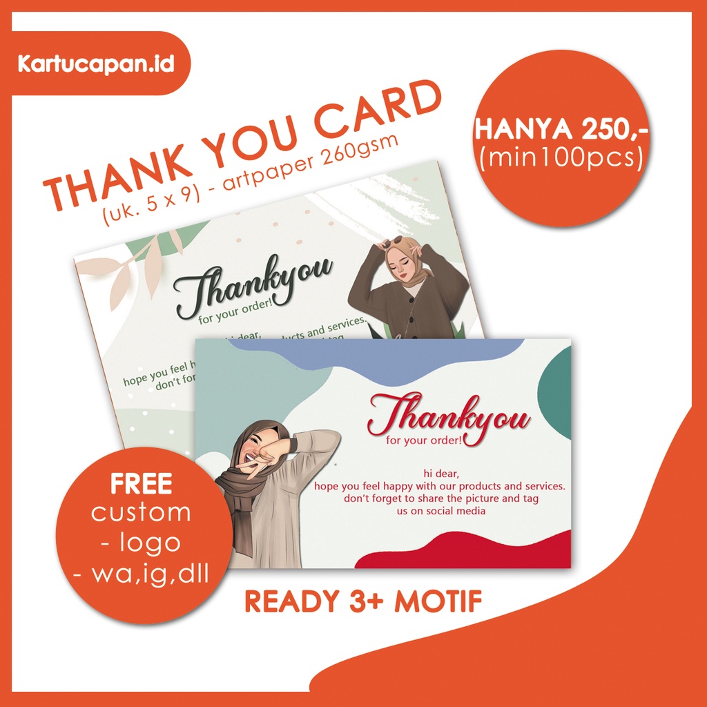 

Thanks Card Olshop / Kartu Ucapan Terimakasih / Kartu Nama / Custom Olshop