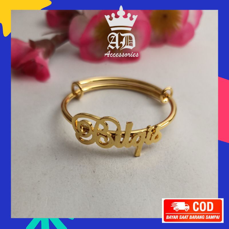 Gelang Nama Gelang Nama Titanium Gelang Nama Titanium Anti Karat Gelang Tempah Nama Gelang Nama Anak