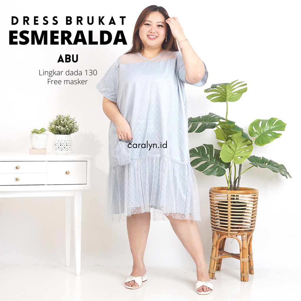 DRESS WANITA CANTIK ESMERALDA JUMBO XXL