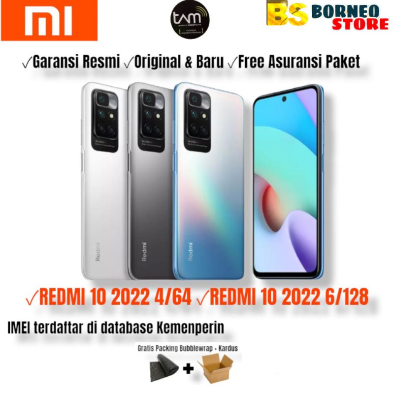 XIAOMI REDMI 10 2022 4/64GB - XIAOMI REDMI 10 2022 6/128GB - GARANSI RESMI