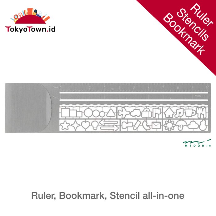

Hadir Midori Clip Ruler Stencil Templates Bookmark Promo