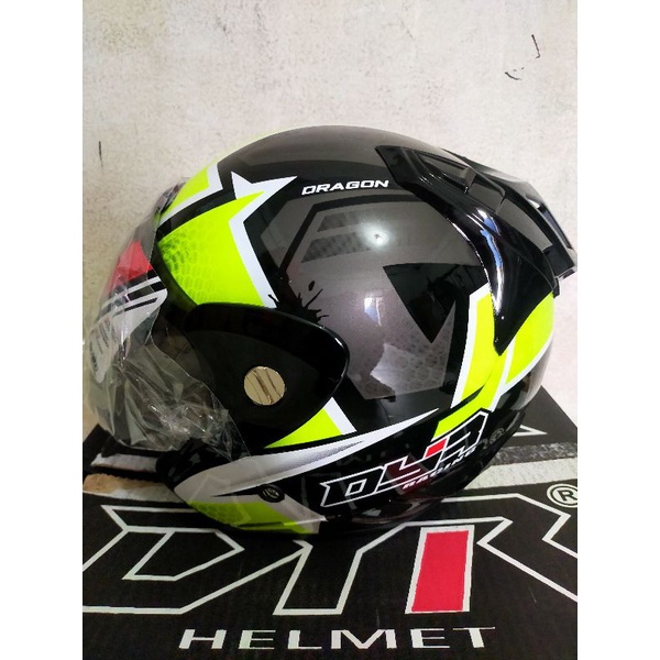 Helm DYR DRAGON Motif FREE DUS + BUBBLE