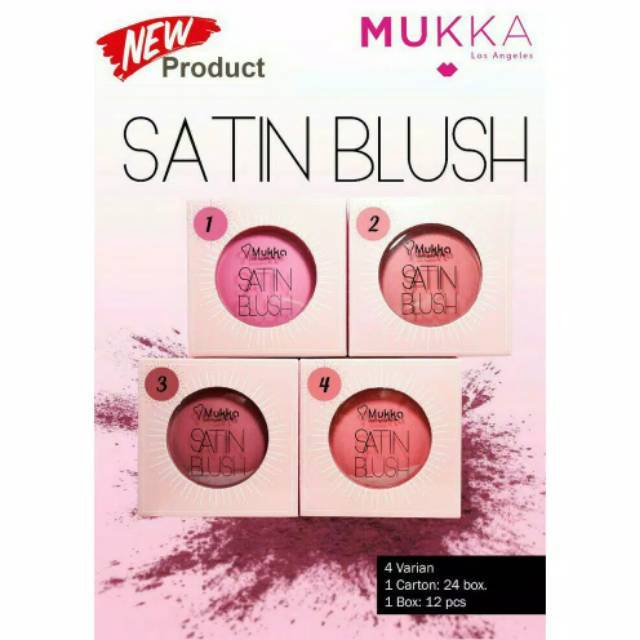 BLUSH ON MUKKA SATIN B17 ORI BPOM (ada 4 warna)