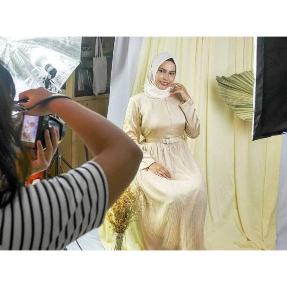 ☋ Background polos / background foto studio - 2.4x2 Meter - Biru Muda ✾