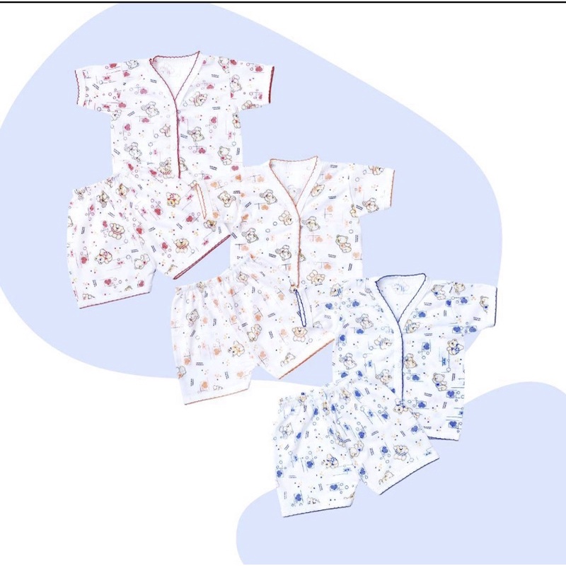 Setalan piyama bayi new born/Baju tidur atasan dan celana pendek anak kualitas SNI merk Mega baby/Perlengkapan &amp; persiapan melahirkan